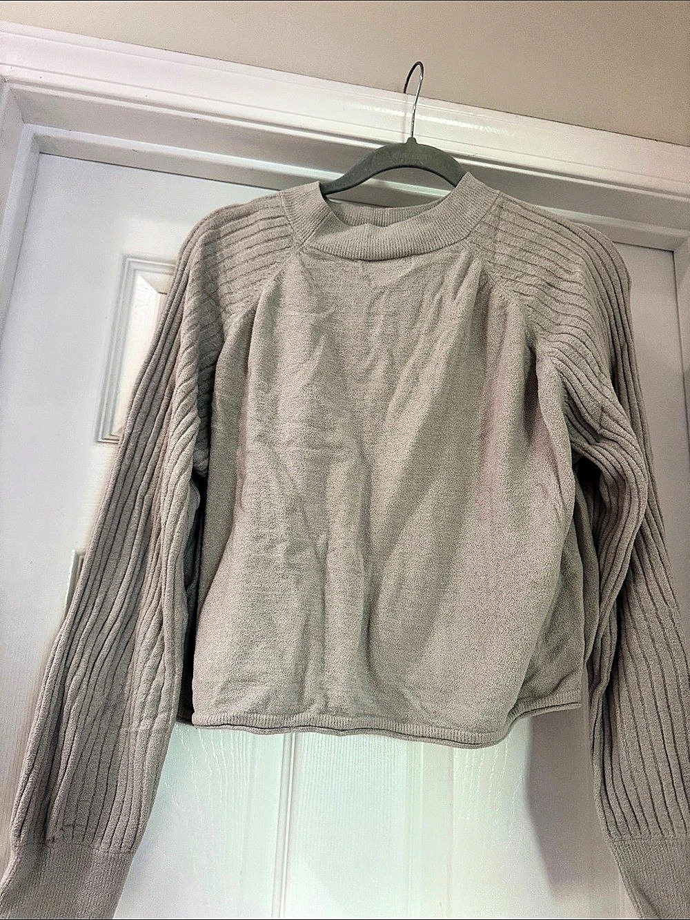 Barefoot Dreams Low Tide Mock Neck Sweater Gray